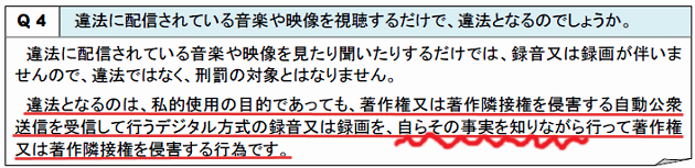 違法ダウンロード罰則化の抜け穴